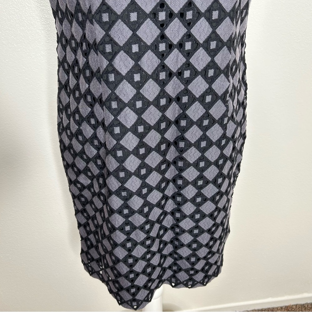 Banana Republic Womens Gray & Black Crochet Eyelet Sheath Patterned Dress Size 8 - Picture 4 of 10